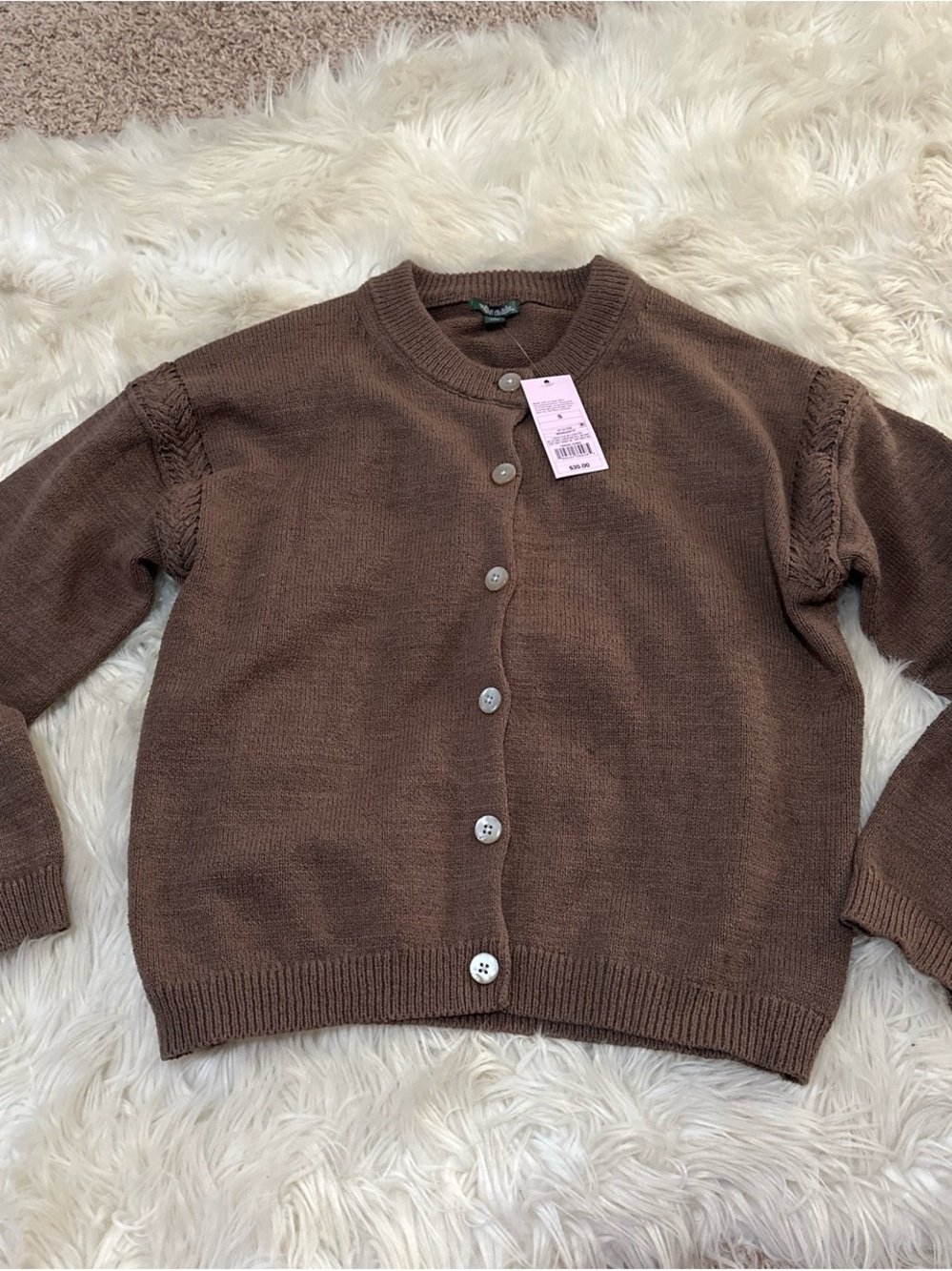 wild fable Brown Button-Front Knit Cardigan